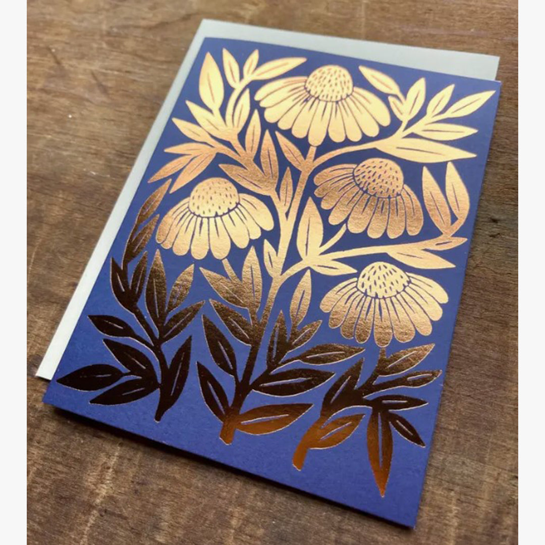 Daisy Floral Foil Greeting Card