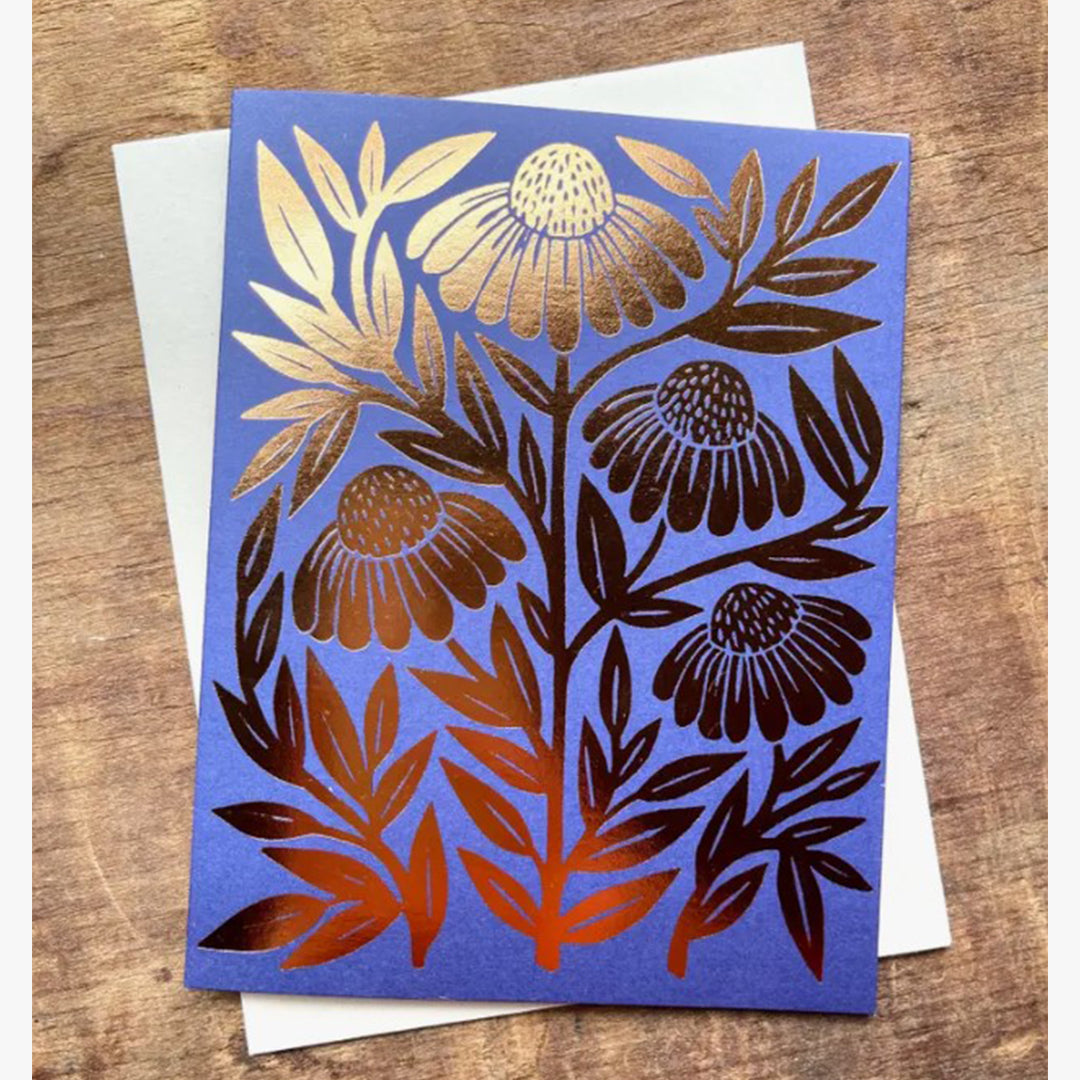 Daisy Floral Foil Greeting Card